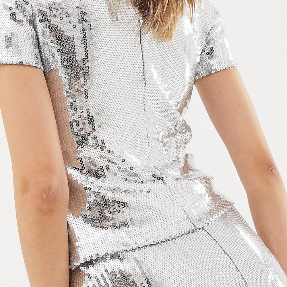 ASOS silver sequin top - Picture 2 of 4